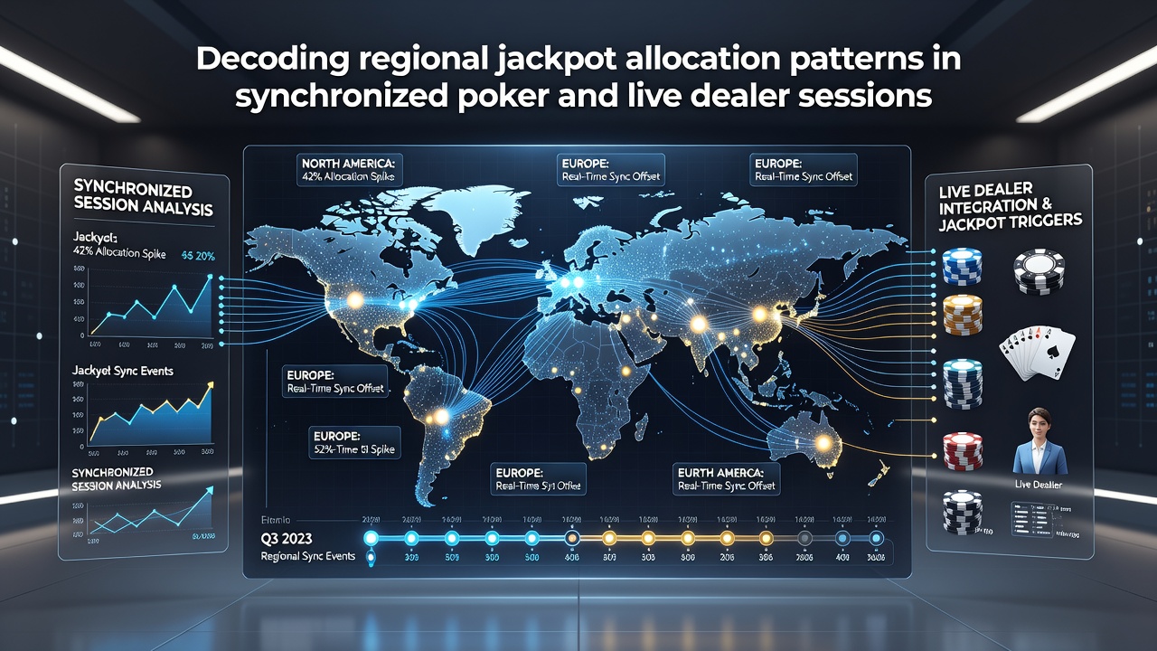 Live dealer studio setup connected to poker tournament floor with real-time jackpot meters displayed on shared screens in an emerging market casino