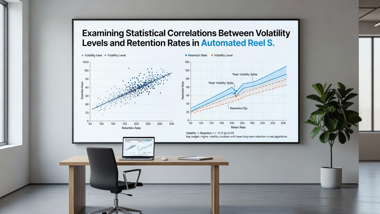 Graph illustrating correlation trends between volatility categories and monthly retention percentages in reel gaming systems
